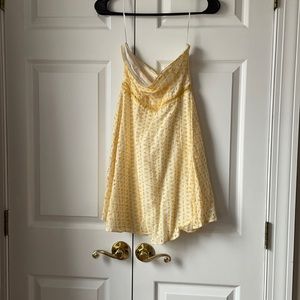 White with yellow embroidery mini dress. Miami brand from Francesca’s. Size XXS